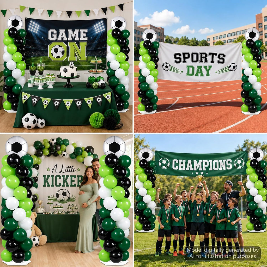 2 sets soccer balloon column stand adjustable sports, package contents