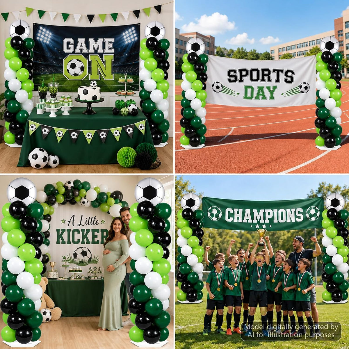 2 sets soccer balloon column stand adjustable sports, package contents