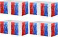 4 Pack 29x108 Inch Metallic Foil Fringe Tinsel Table Skirts for Rectangle Tables Streamer Backdrop for Wedding, Birthday, Parade Floats, Christmas, Halloween Party Decoration(White Blue Red)
