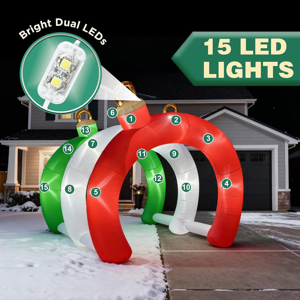 10.5 ft christmas inflatables ornament tunnel arch outdoor, package contents
