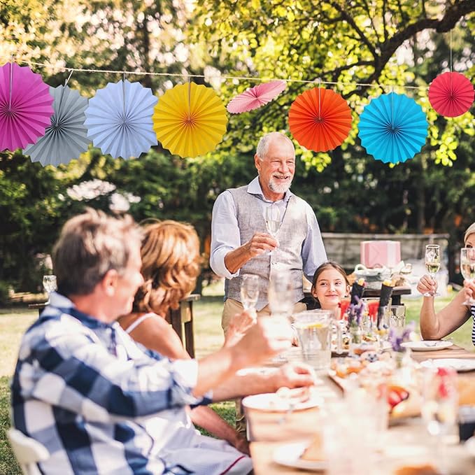 Gray Party Decorations,Wedding Decorations for Party Events Accessories,Anniversary Decorations,Birthday Decorations for Men,12in Hanging Paper Fans 30 Color DIY Set(Gray)
