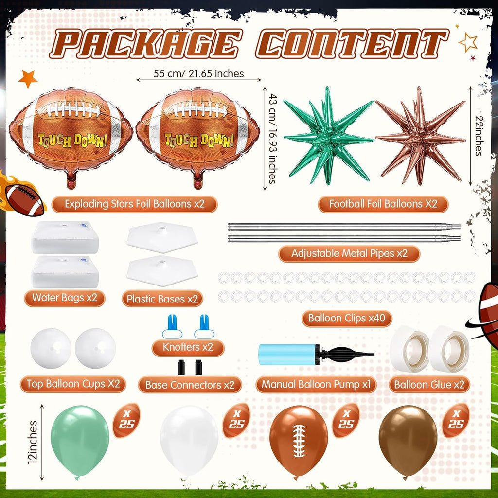 kasyat 2 sets football balloon column stand kit shown in use