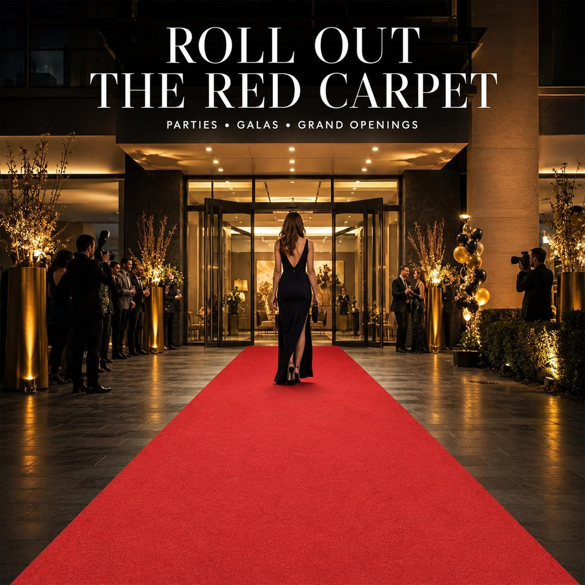 3 x 10 Ft Red Carpet Runner for Events, Non-Slip Aisle Runner with Rubber Bac...