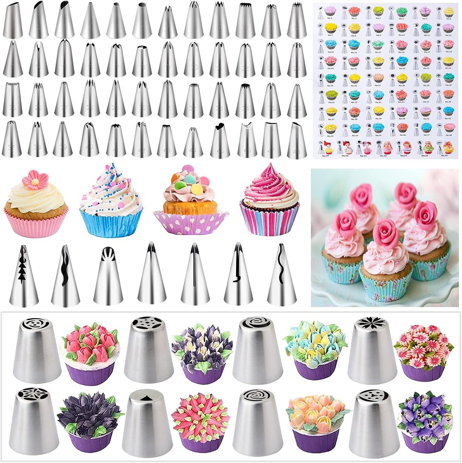 Cake Decorating Supplies Kit Tools 356pcs, Nifogo Baking Accessories with Cake Turntable, Pastry Piping Bag, Piping Icing Tips for Beginners