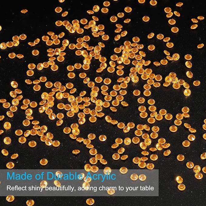 PATIKIL 10000 Pcs Wedding Table Scatter Confetti Crystals 4.5mm Acrylic Diamonds Vase Fillers Gems for Table Centerpiece Decorations Party Vase Beads, Golden Yellow