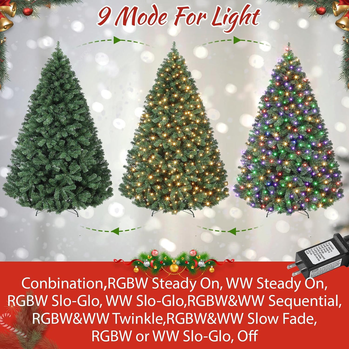 gaomon 7.5ft prelit fraser fir wide artificial christmas shown in use