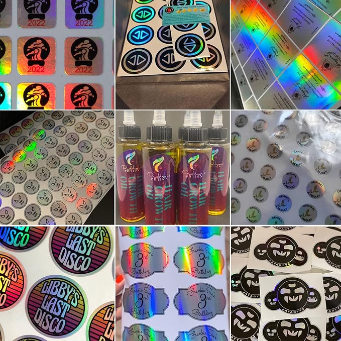 Custom Logo Stickers for Business, Personalised Branding Labels, Any Shape & Size, Waterproof, Glossy Holographic