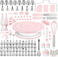 Kootek 158PCs Cake Decorating Kit, Baking Supplies Tools - Includes Cake Stand Turntable, 64 Icing Piping Tips Set, 2 Frosting Spatulas, 3 Scrapers, 50+2 Pastry Bags, Coupler, Video Tutorial, Booklet
