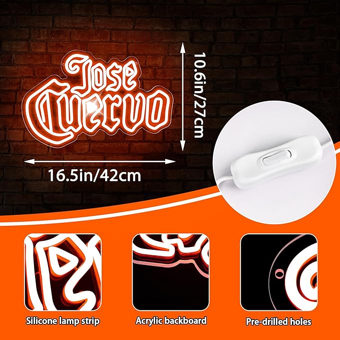Beer Neon Sign for Wall Decor Bar Signs for Home Bar Lights Beer led Sign for man Bedroom decor Tequila Lights Wall Decor for Men Birthday Party Coors light Gifts for men Size16.5 * 10.6in(JTD237)
