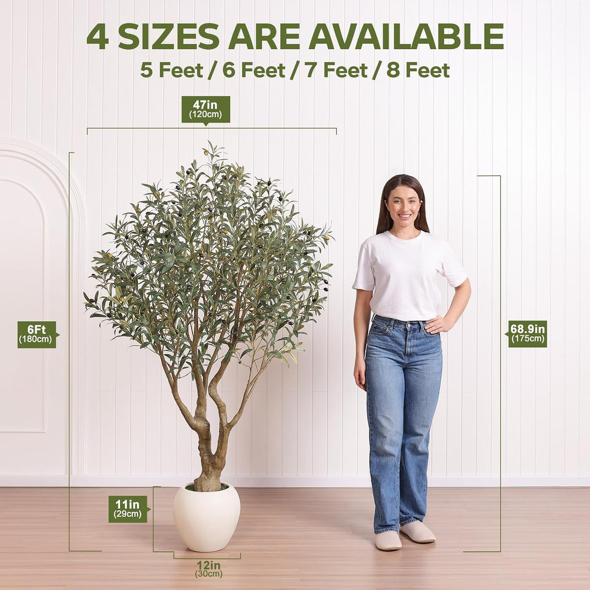 verinatural artificial olive tree 6ft faux plant home, package contents