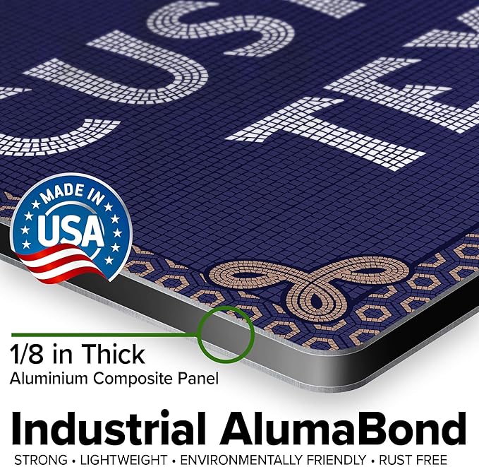 Custom Sign, Custom Street Sign, 11 Font Colors, 13 Font Styles, 4 Hole Options, 22 Sizes, 10x14 Inches, Rust Free DiBound, Fade Resistant, Made in USA by My Sign Center (Fauxsaic 1)