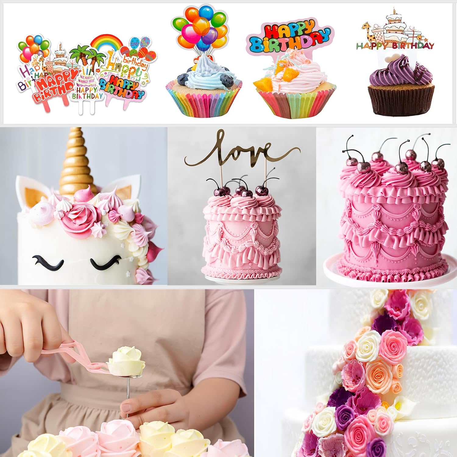 Nifogo Cake Decorating Supplies Kit Tools 356pcs, Baking Accessories with Cake Turntable, Pastry Piping Bag, Piping Icing Tips for Beginners