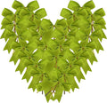 50 pcs 3-1/2" Apple Green Satin Ribbon Twist Tie Bows for Spring Gift Wrapping with Fish Tails (Lt.Green)