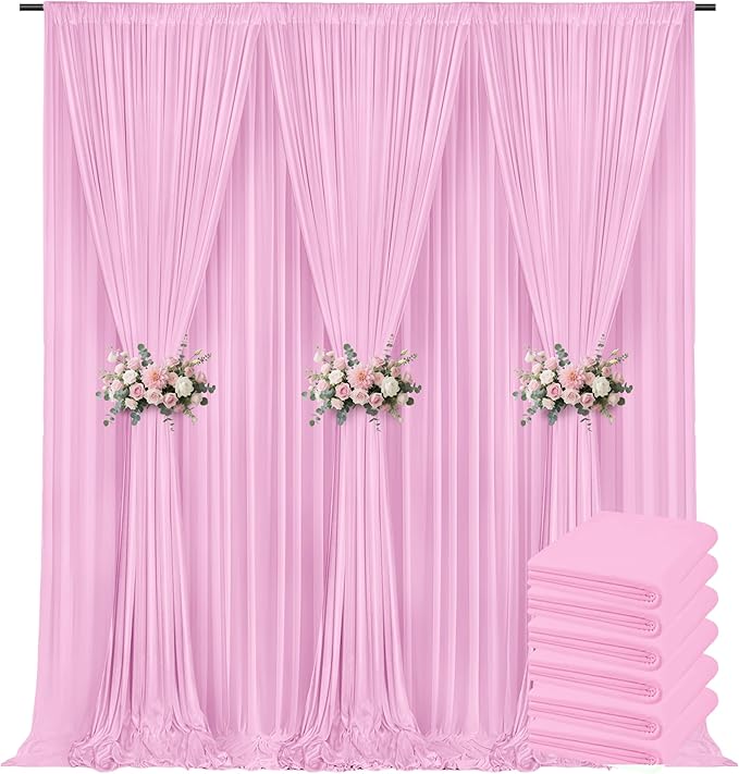 30x10ft Backdrop Curtains for Parties, 6 Panels 5x10ft Photography Backdrop Curtain with Rod Pocket,Backdrop Polyester Background Drapes,Wedding Backdrop Drapes for Birthday Baby Shower Home Decor