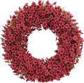 24" burgundy fall wreath for front door, artificial, main product view