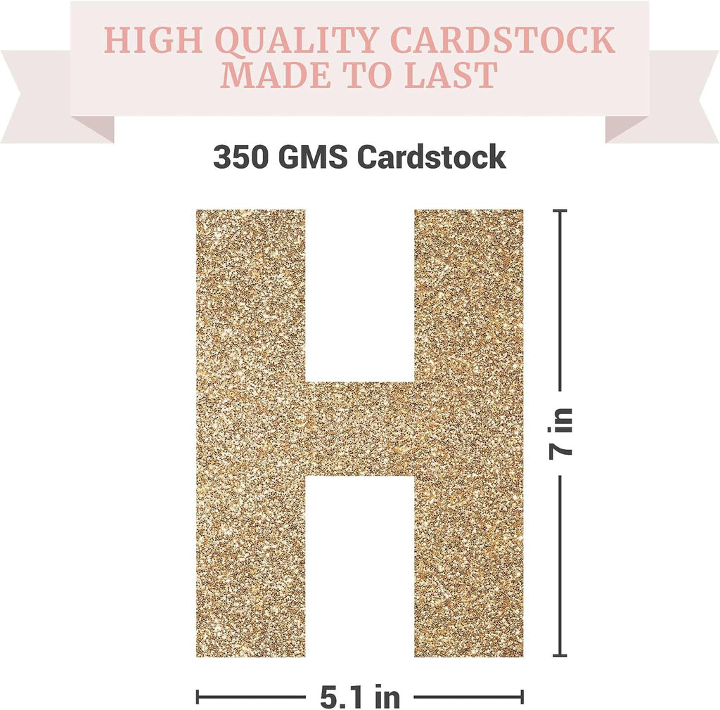 Pre-Strung Happy Birthday Banner - Gold Glitter Birthday Party Banner | No DIY - Pre-Strung on 8 ft Strands - Gold Glitter Bday Party Decorations & Decor for Men & Women