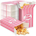 Xinnun 200 Pcs Paper Popcorn Boxes 1 oz Close Top Oil Proof Disposable Popcorn Container 6 x 4 x 2 Inch Stripes Leak Proof Popcorn Boxes for Party Movie Party Theater Night Birthday (Pink)