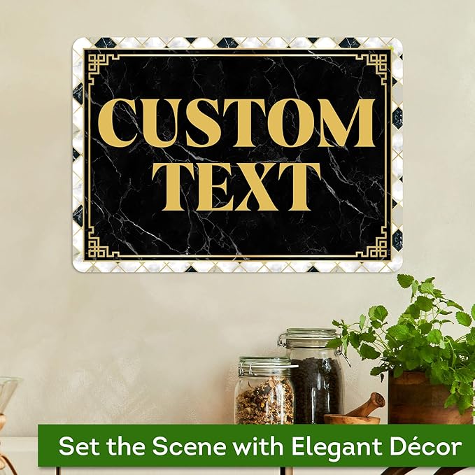 Custom Sign, Custom Street Sign, 11 Font Colors, 13 Font Styles, 4 Hole Options, 22 Sizes, 10x14 Inches, Rust Free DiBound, Fade Resistant, Made in USA by My Sign Center (Marble Tile)