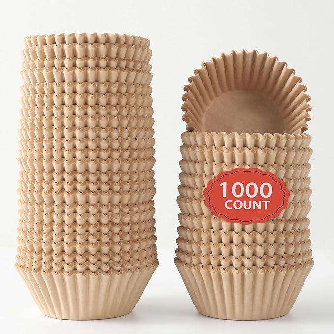 2 inch 1000-Count Mini Cupcake Liners Bright Colorful Muffin Baking Cups, Odorless,Baking Paper Cups for Baking Candy Cooking，Upgraded & Food Grade Grease-Proof Paper (Brown, 2 Inch)