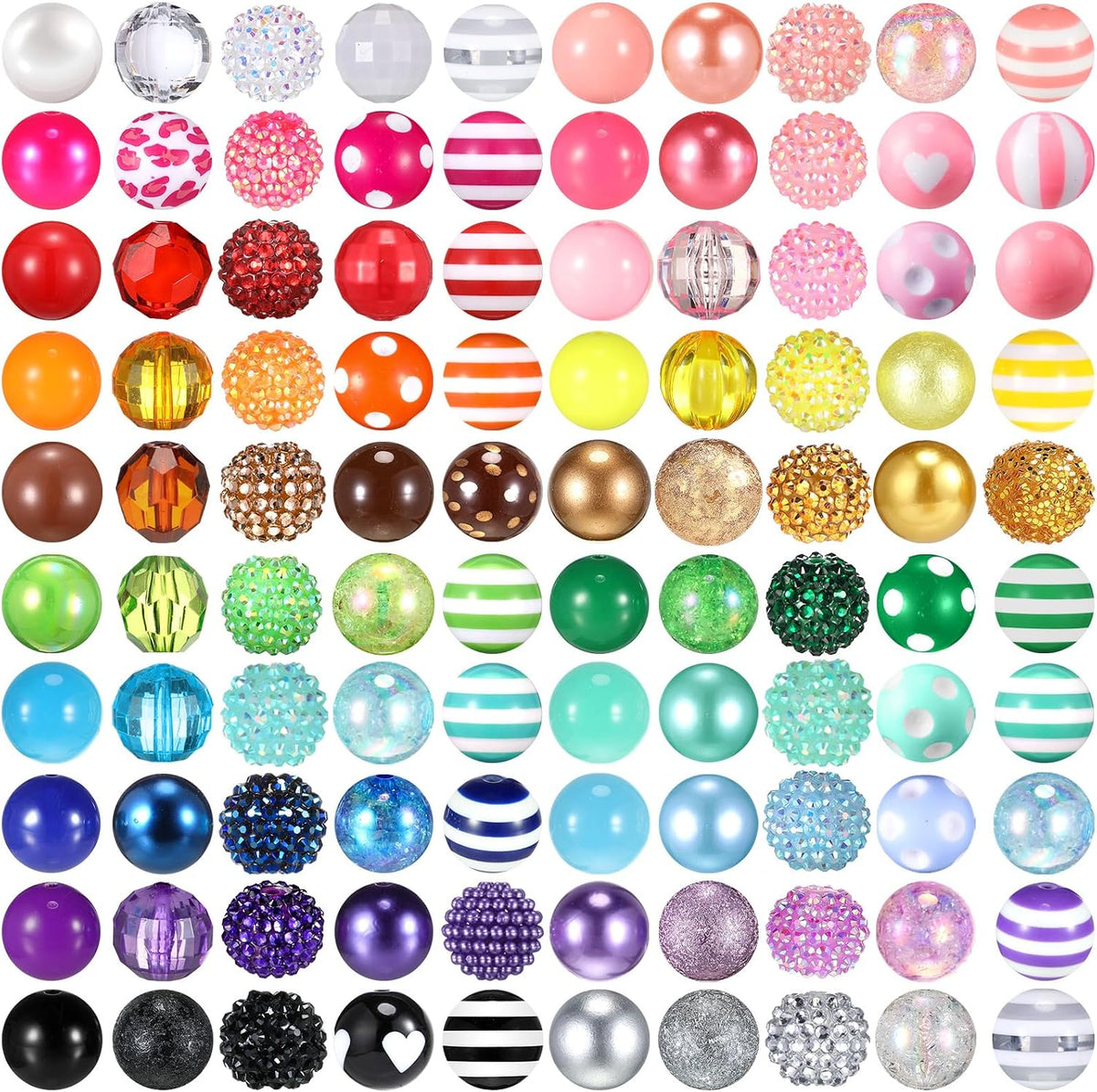 huquary 200 pcs 20mm round beads rhinestone for, main product view