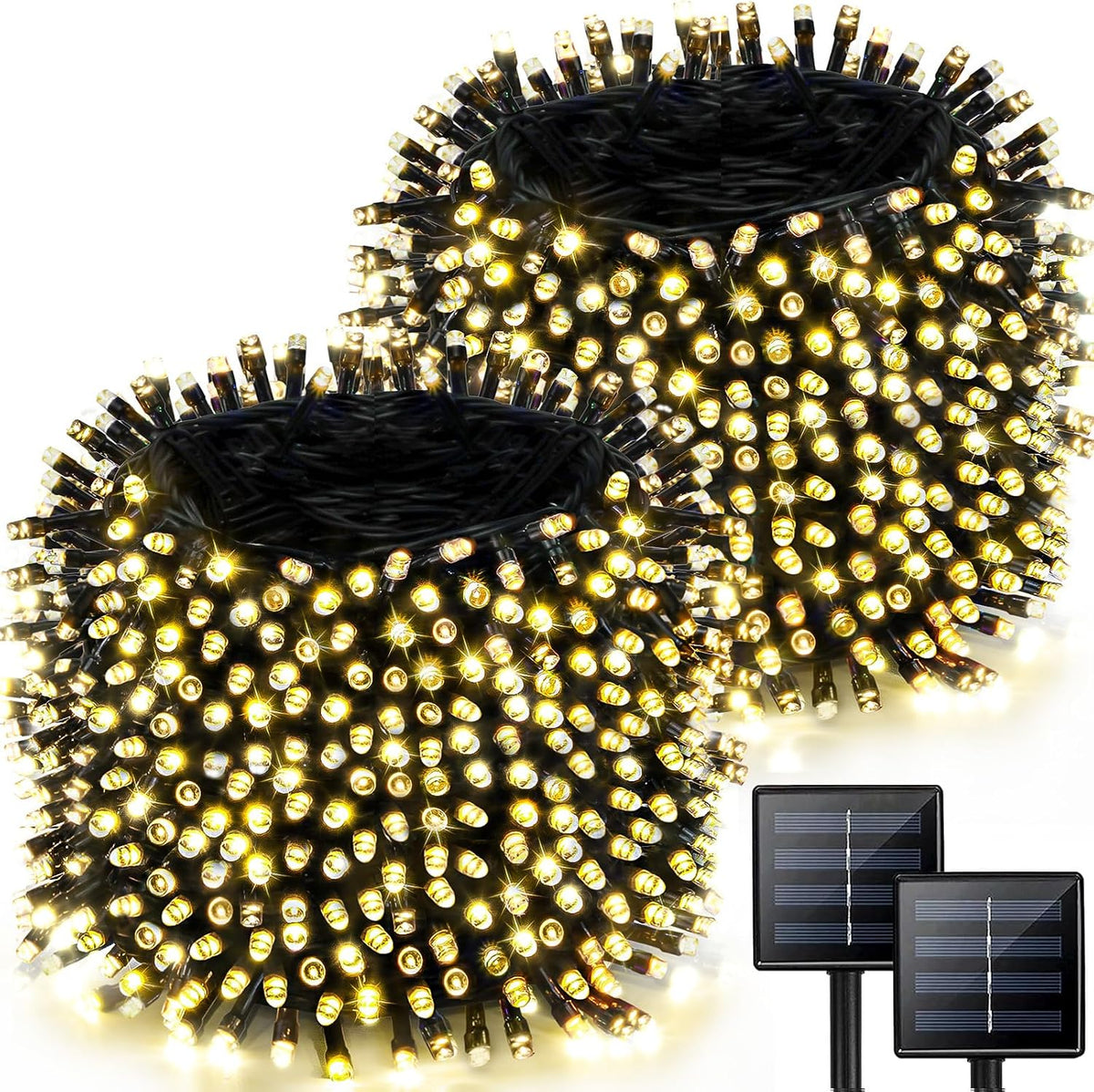 solar string lights outdoor 2 pack 170ft 480, main product view