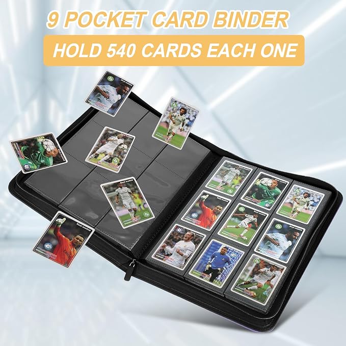 Trading Card Binder, Card Collection Binder Album Folder with 540 Side Loading Pockets, 9 Pocket Trading Card Album Folder for TGC,MTG, Baseball Cards, Yugioh