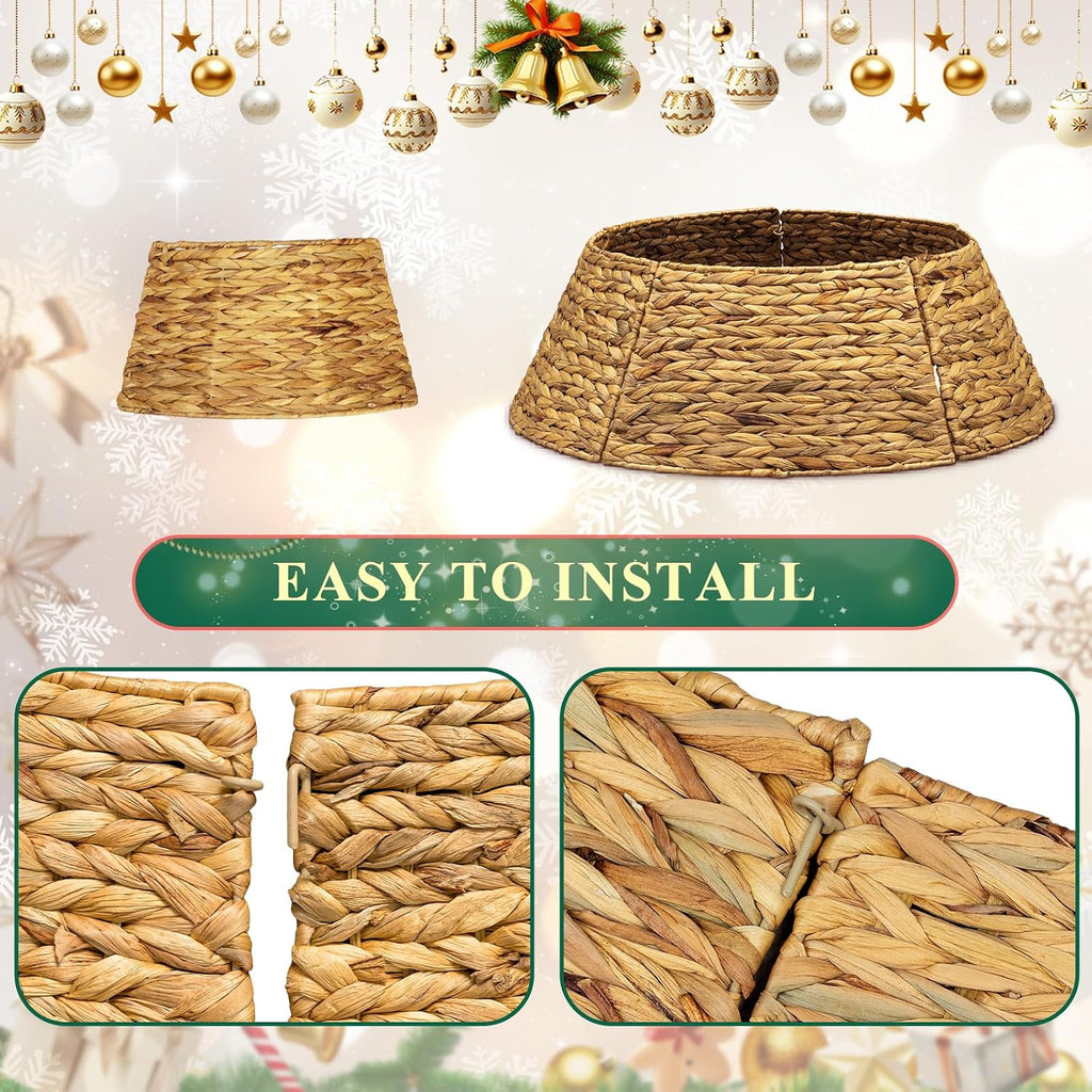 lanpn natural rattan christmas tree collar 24 inch, package contents