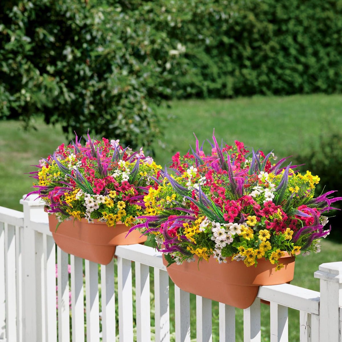 aitisor 20 packs artificial flowers outdoor uv resistant on a desk or shelf