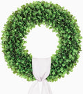 20 inch artificial boxwood wreath for front door, main product view