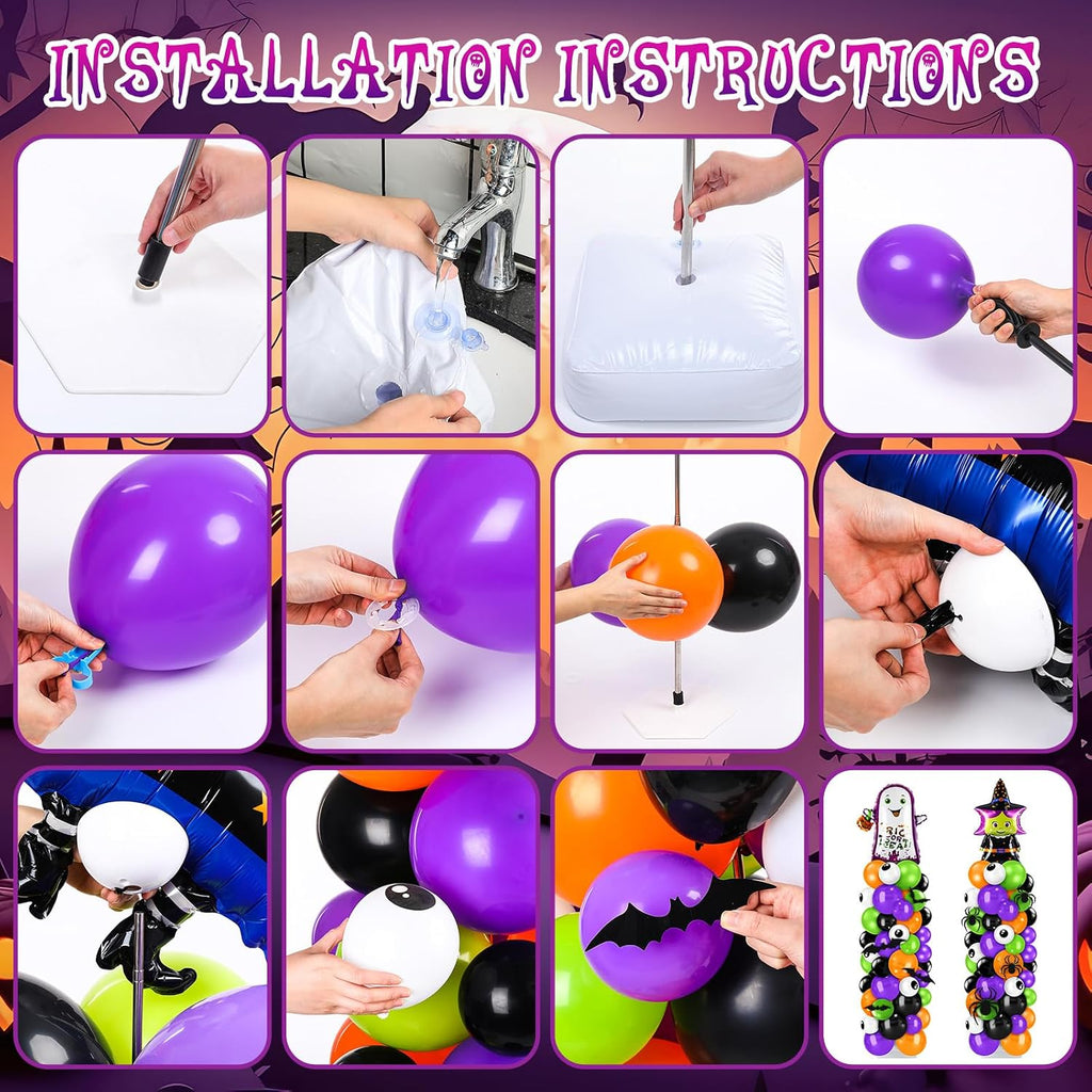 kasyat 2 sets halloween balloon column kit, witch, package contents