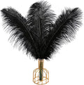 THARAHT Black Ostrich Feathers 12pcs Large Natural Bulk 16-18Inch 40cm-45cm for Wedding Party Centerpieces Halloween and Home Decoration Feathers