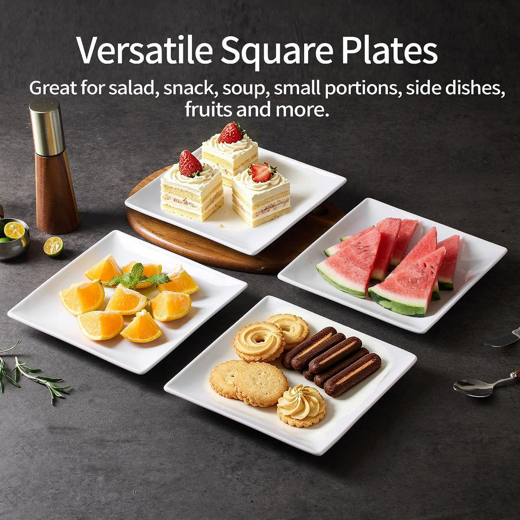 porcelain appetizer plates set of 4, 8 inch, close-up detail