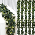 yijxpoin 6pcs eucalyptus garland, 6ft green flower garland, main product view