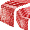 Eternal Beauty Red Table Runner for Wedding, 5PCS-12x108 Sequin Table Runner Decorations for Birthday Parties, Banquets, Graduations,Christmas