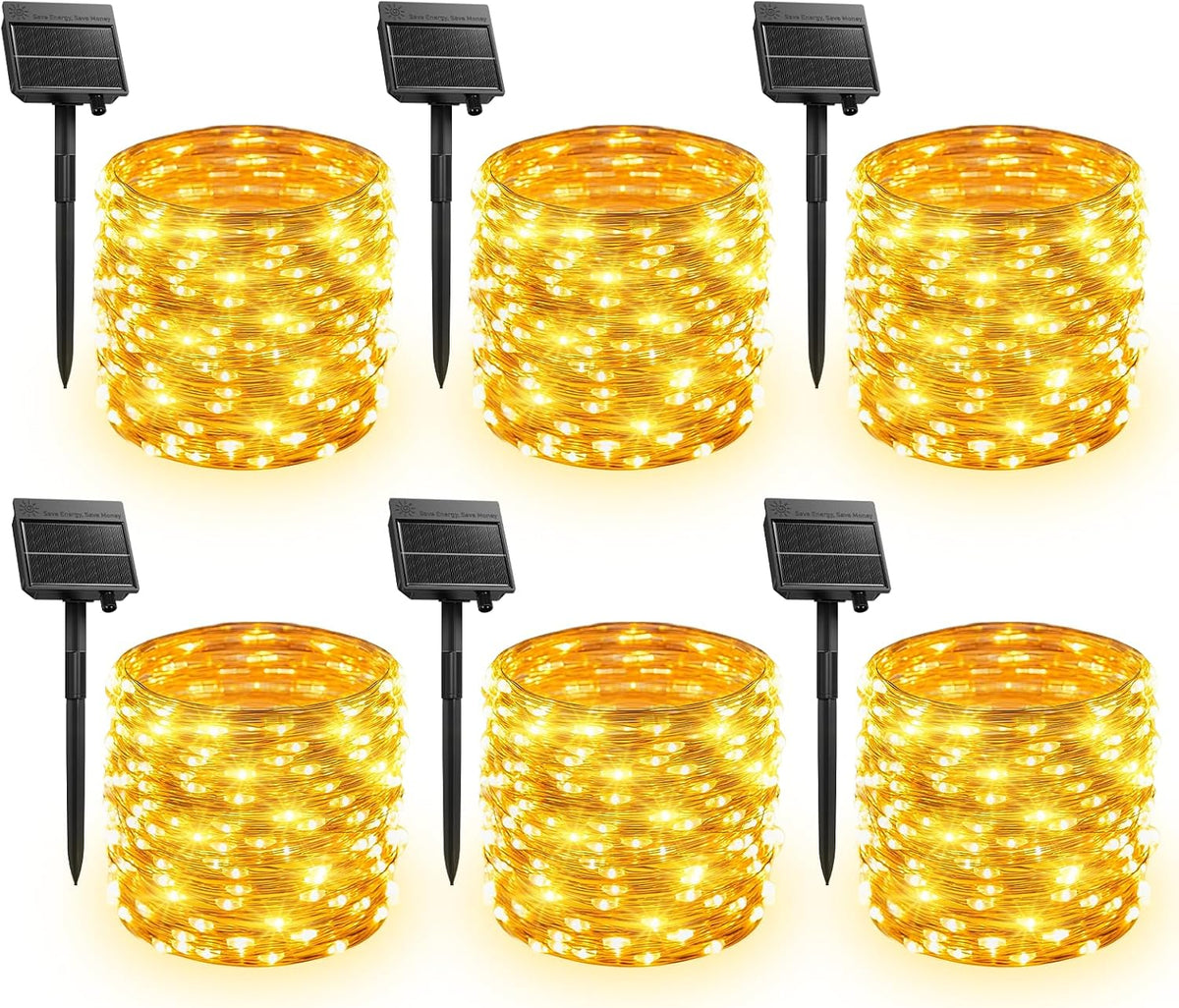 solar string lights, 6 packs total 198ft 600, main product view