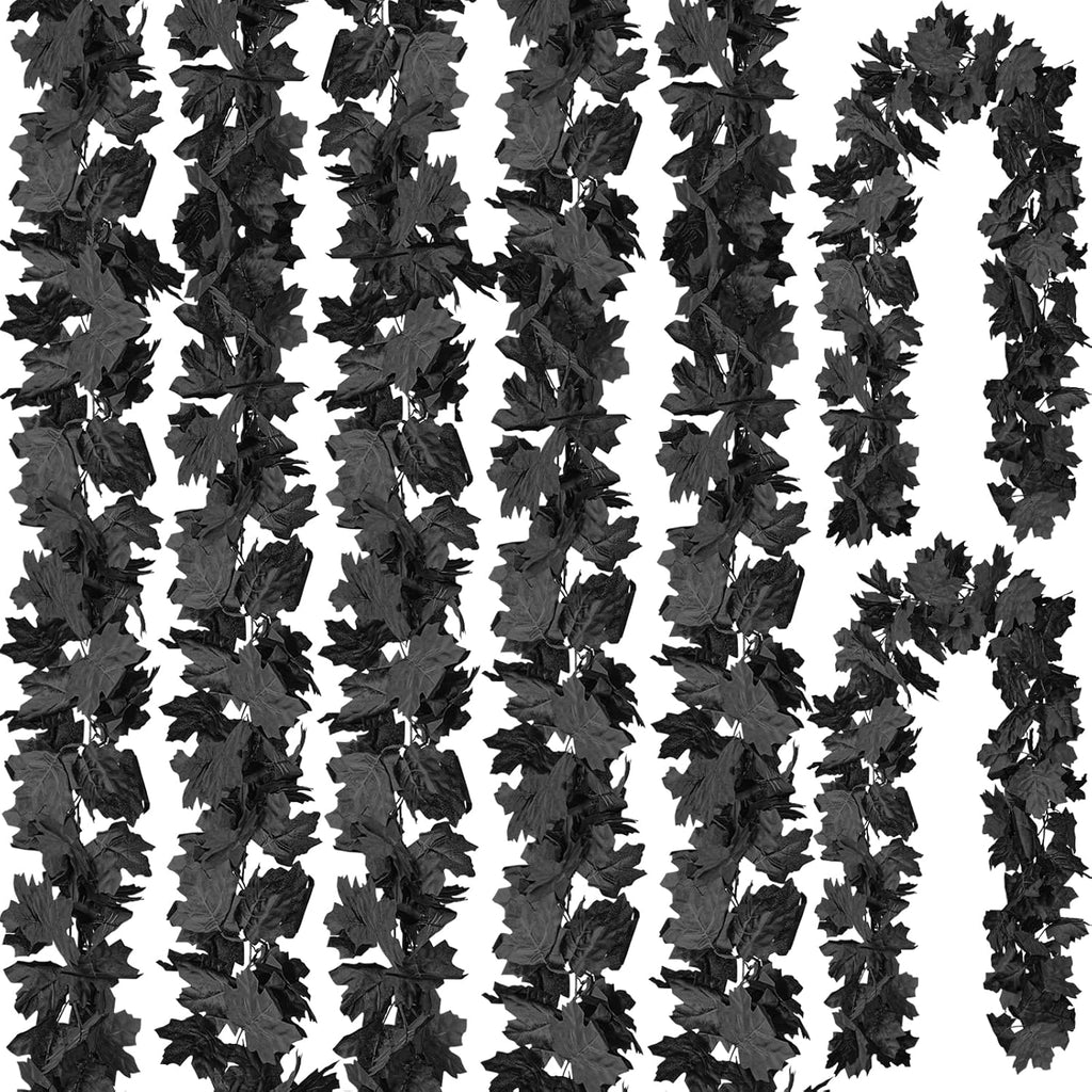 cqure 7 pack black fall leaf garland, total, main product view