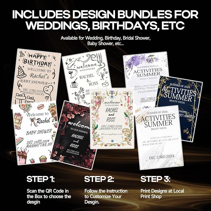 Wedding Sign Stand - Adjustable Wedding Sign W/Design Bundle & Leather Sign Hanging Straps, Durable Metal Easel Stand for Wedding Welcome Signs, Seating Charts, Ceremony & Reception Decor (Black)