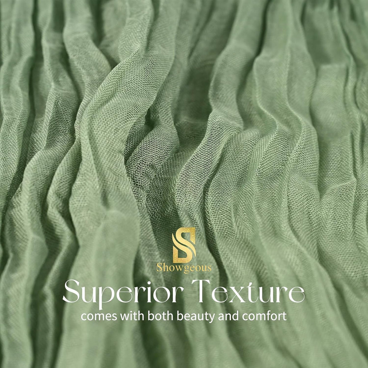 Showgeous 20 Pack Sage Green Cheesecloth Table Runner, 17 x 108 Inches