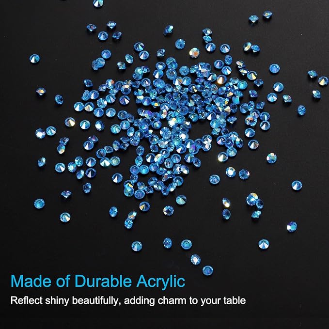 PATIKIL 14000Pcs Wedding Table Scatter Confetti Crystals 3mm Acrylic Diamonds Vase Fillers Gems for Table Centerpiece Decorations Bridal Shower Party, Blue AB