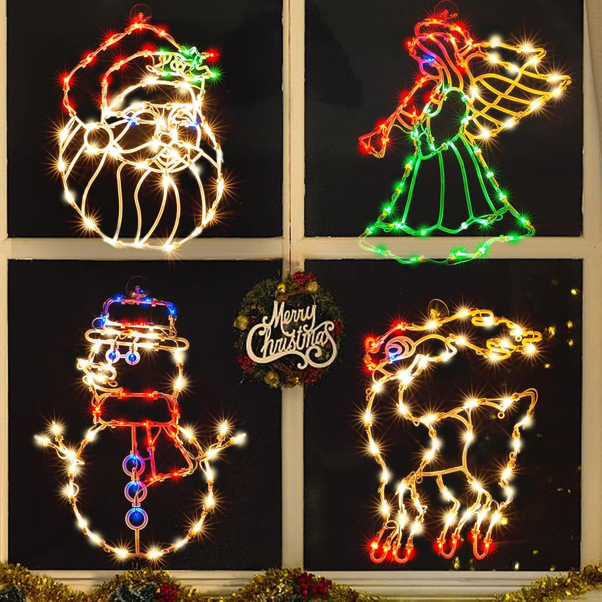 200l19'' 4 pack christmas window silhouette lights decorations, main product view