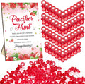 Thyle 51 Pcs Strawberry Pacifier Hunt Baby Shower Games Include Hunt Sign and 50 Acrylic Pacifiers for Baby Shower Decoration Gift Sets Gender Reveal Party Decor
