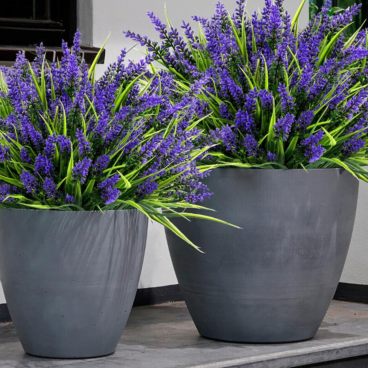48 bundles artificial lavender flowers outdoor uv resistant, side view