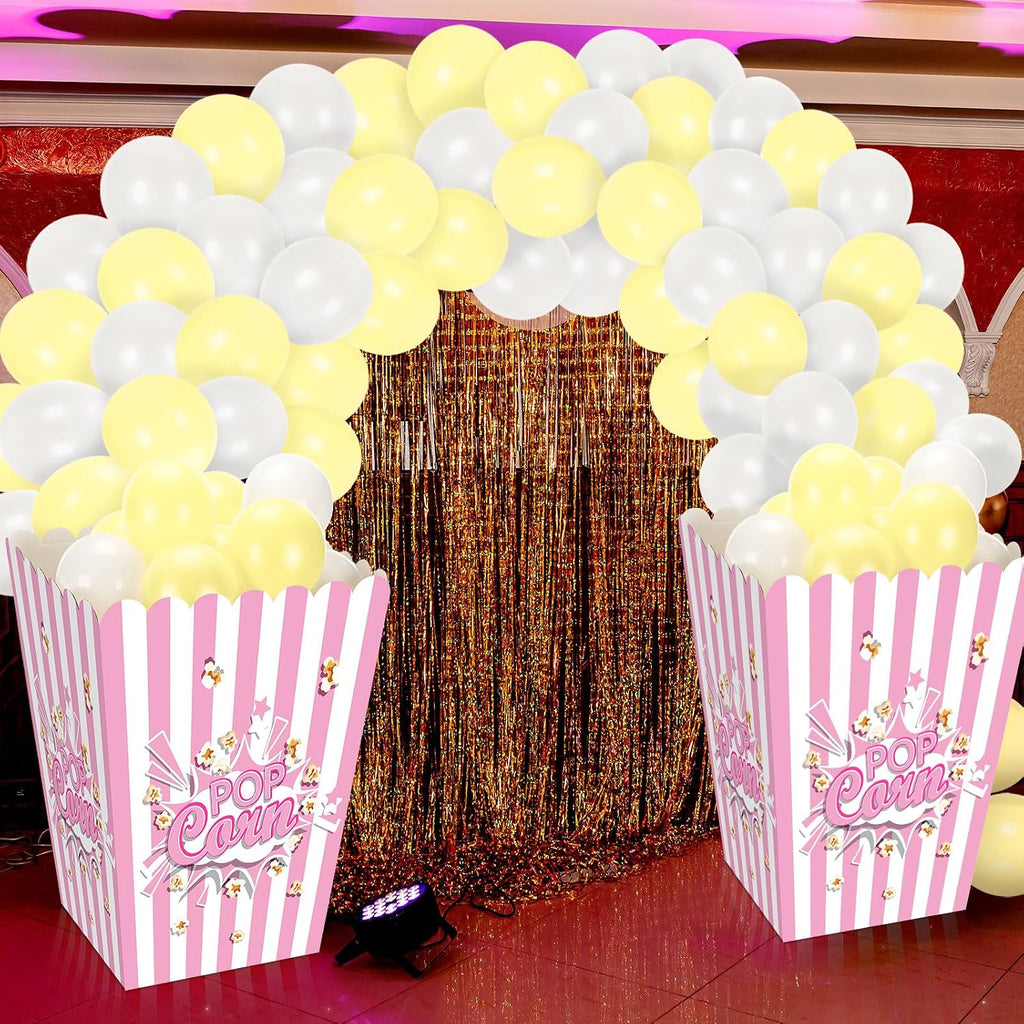 sosation giant popcorn box prop cardboard with balloons, package contents