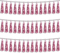 3P Light Pink Foil Fringe Metallic Tassel Streamers Banner Tassel Garland for Parade Floats, Bachelorette, Wedding, Birthday, Halloween, Christmas, Bridal/Baby Shower Party Decorations