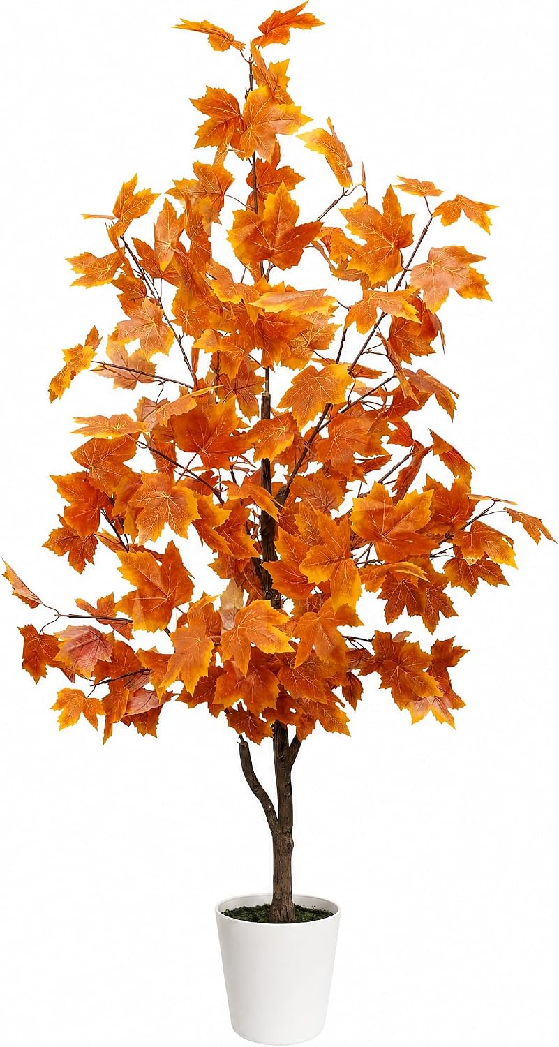 4ft artificial maple tree, fall tree with pot, main product view