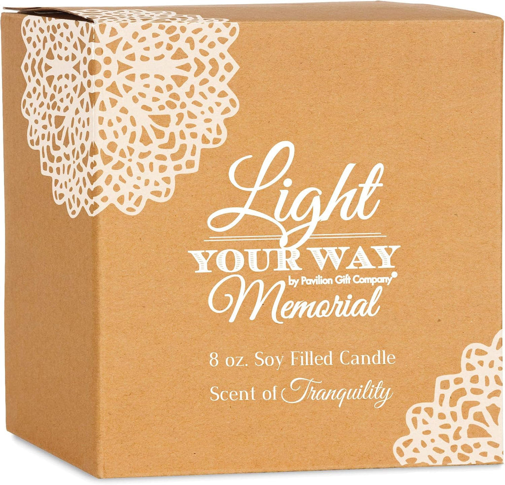 Pavilion Gift Company - Staircase to Heaven 8 oz Bereavement Candle, Memorial Gifts for Loss of Mother Father Friend Loved One, Remembrance, Condolences, Sympathy, 1 Count, Cream