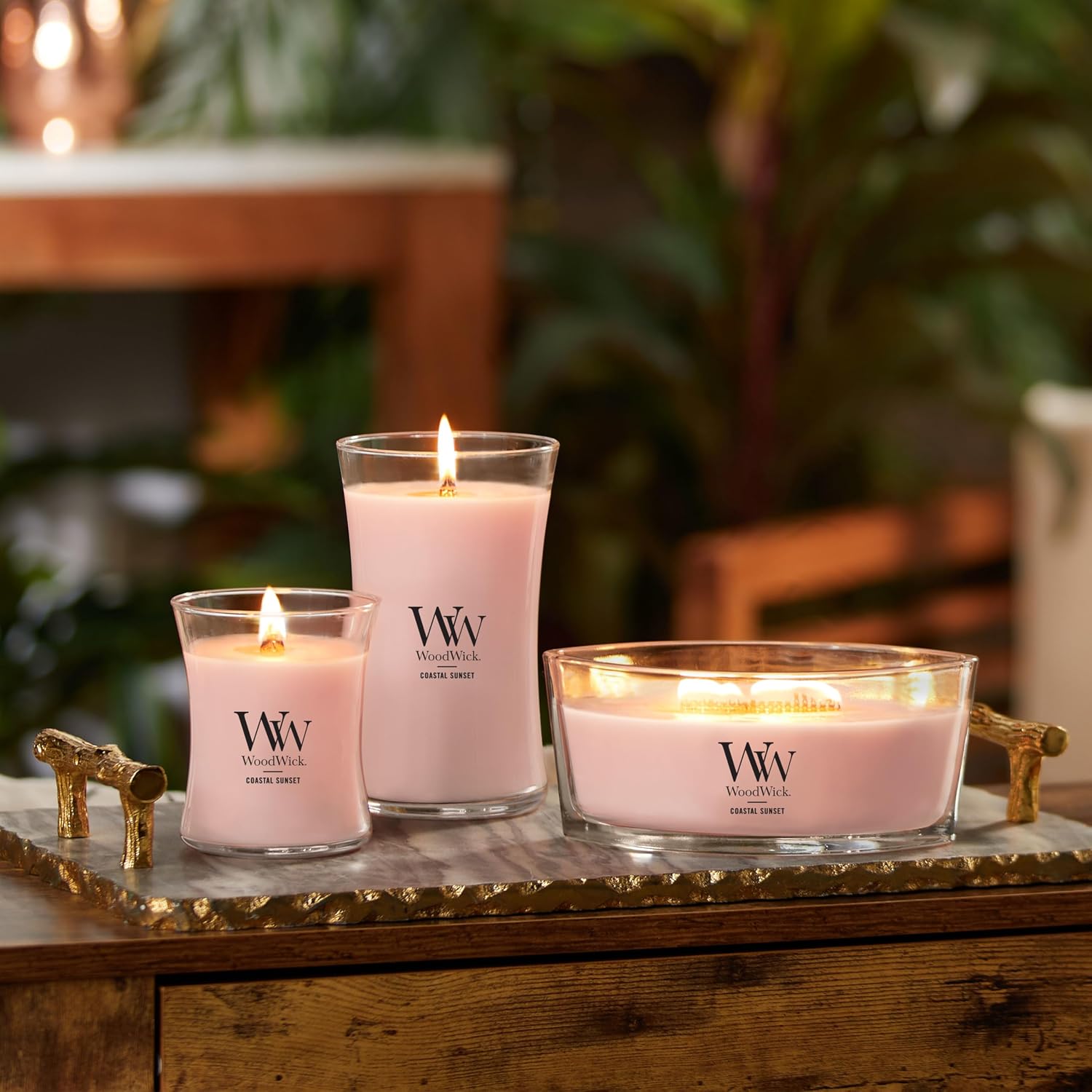 WoodWick Ellipse Scented Candle Vanilla & Sea Salt Scent Crackles as it Burns Up to 50 hours Burn Time Premium Soy blend Perfect for gifting 16oz