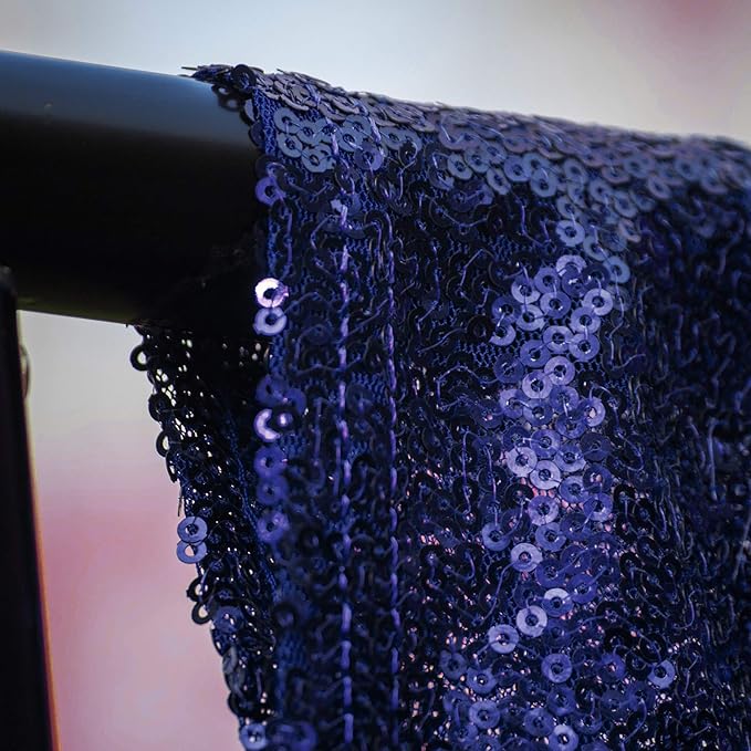 JYFLZQ Navy Blue Sequin Backdrop Curtains 6ft x 8ft 1 Panel Glitter Photo Booth Backdrops Sparkly Photography Background Drapes for Parties Wedding Bridal Showers