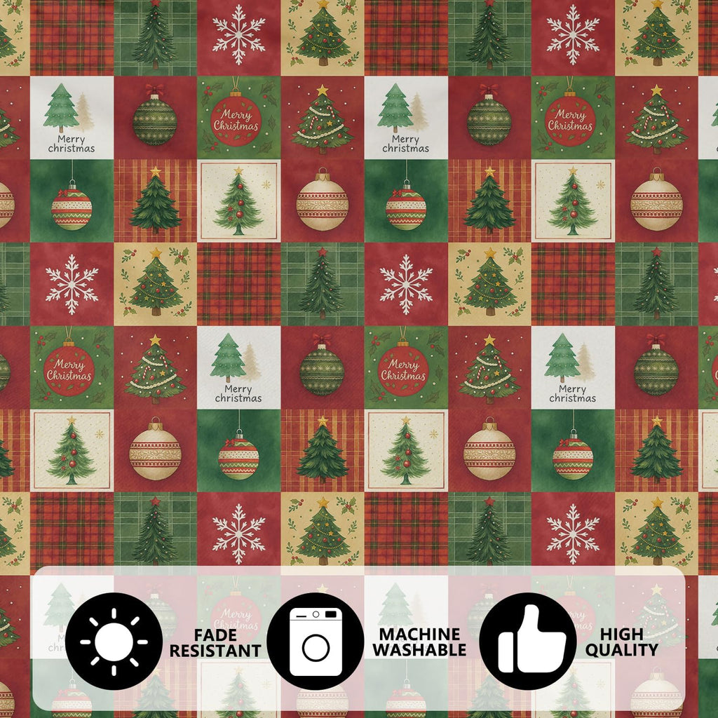 Christmas Tree Skirt 48 Inch, Red Christmas Tree Skirt Snowflake Ball Funny Xmas Decor Seasonal Winter Holiday Indoor Home Party Decorations