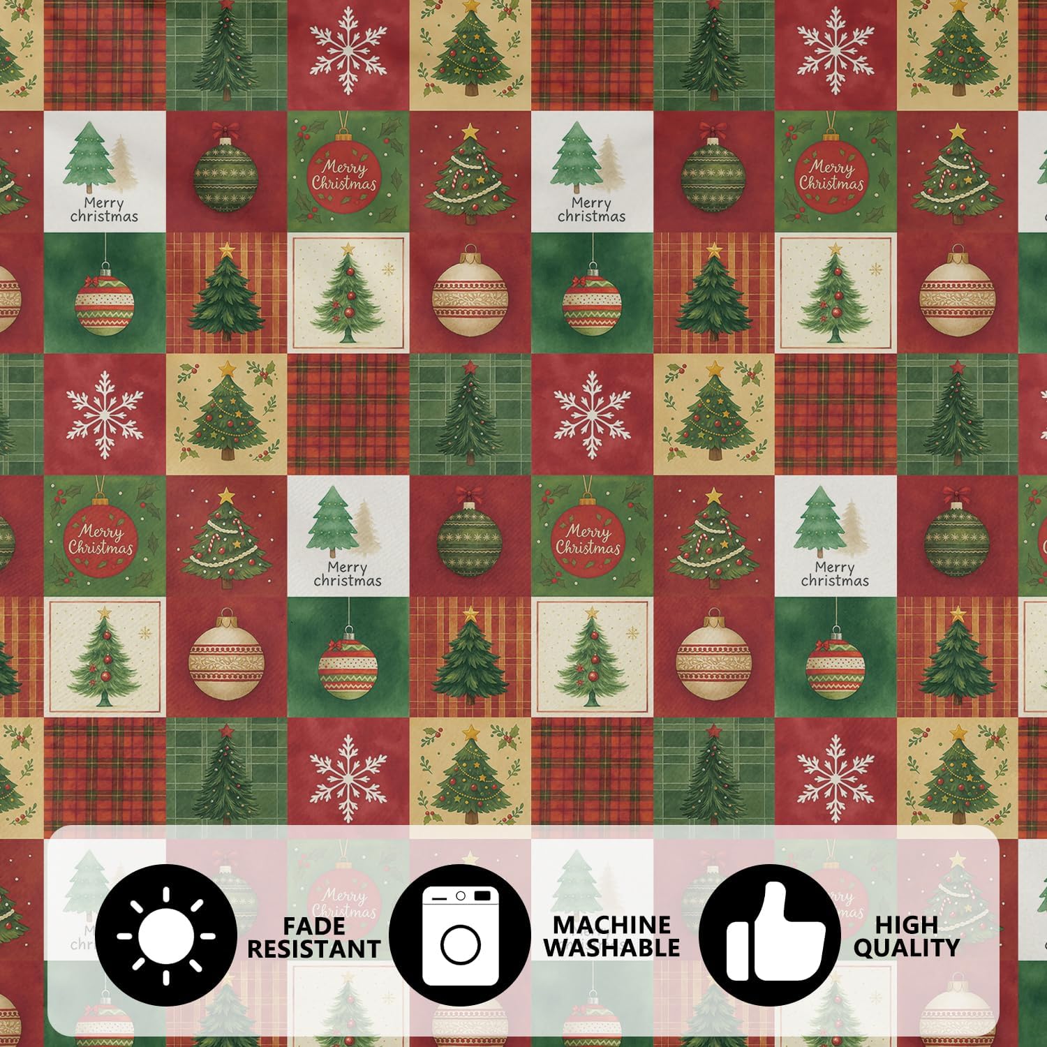 Christmas Tree Skirt 48 Inch, Red Christmas Tree Skirt Snowflake Ball Funny Xmas Decor Seasonal Winter Holiday Indoor Home Party Decorations